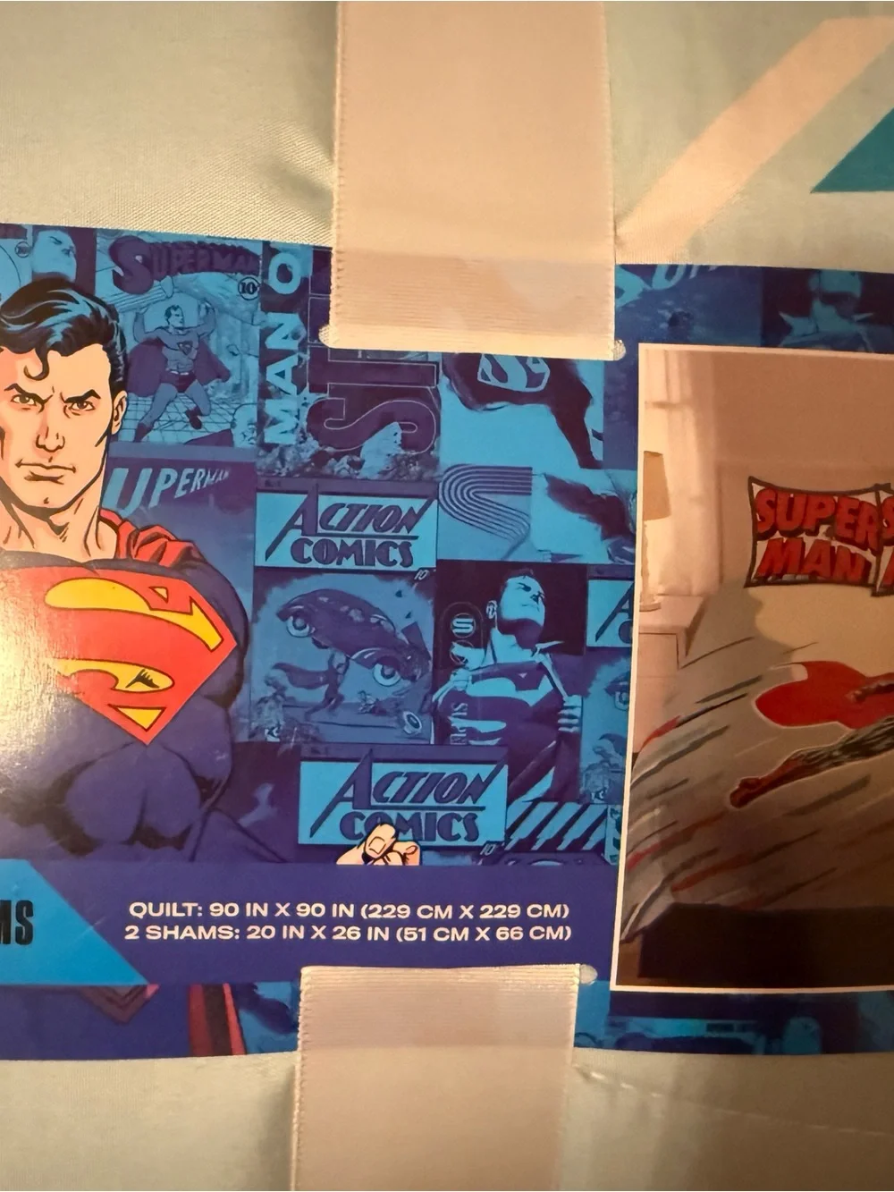 DC Comics Superman Light Blue Comforter Set - Kids Bedding